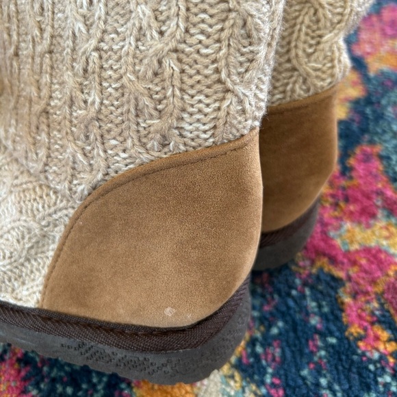 🔥Muk Luks | Women’s tan heather faux sherpa lined Essentials Knit Boots, size 9 - Picture 9 of 16